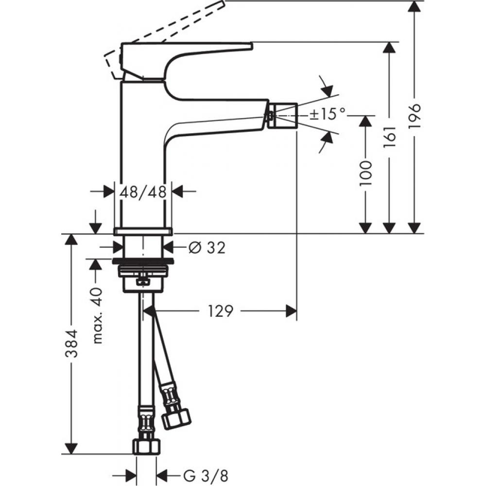 Смеситель для биде с донным клапаном Hansgrohe Metropol 32520000 Хром