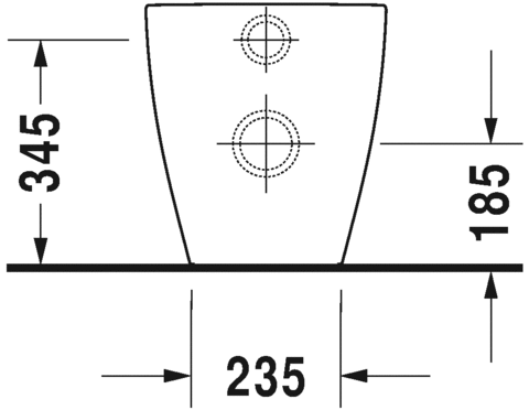 Унитаз напольный Duravit ME by Starck 2169092600 с вертикальным смывом, с покрытием HygieneGlaze, с креплением, пристенный вариант, белый матовый