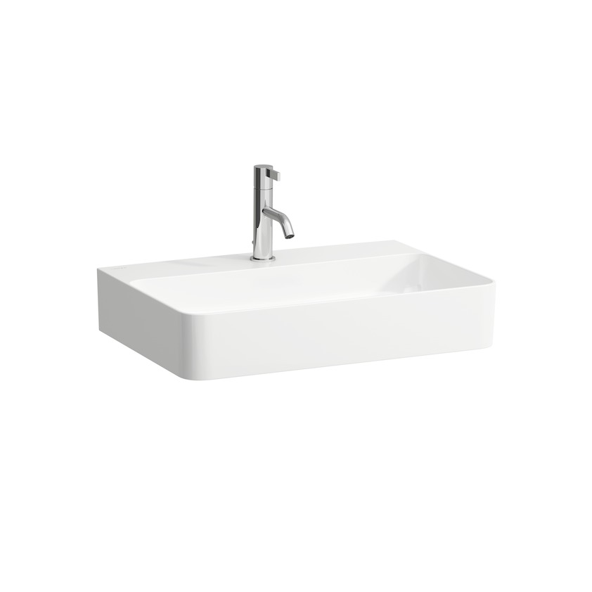 Раковина накладная  Laufen  Val  8.1628.3.400.104.1   60 см, SaphirKeramik, с отверстием для смесителя, с переливом, с покрытием LCC