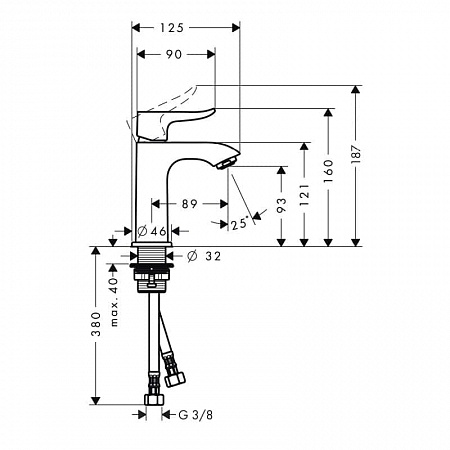 Смеситель для маленькой раковины Hansgrohe Metris 31186000 Хром