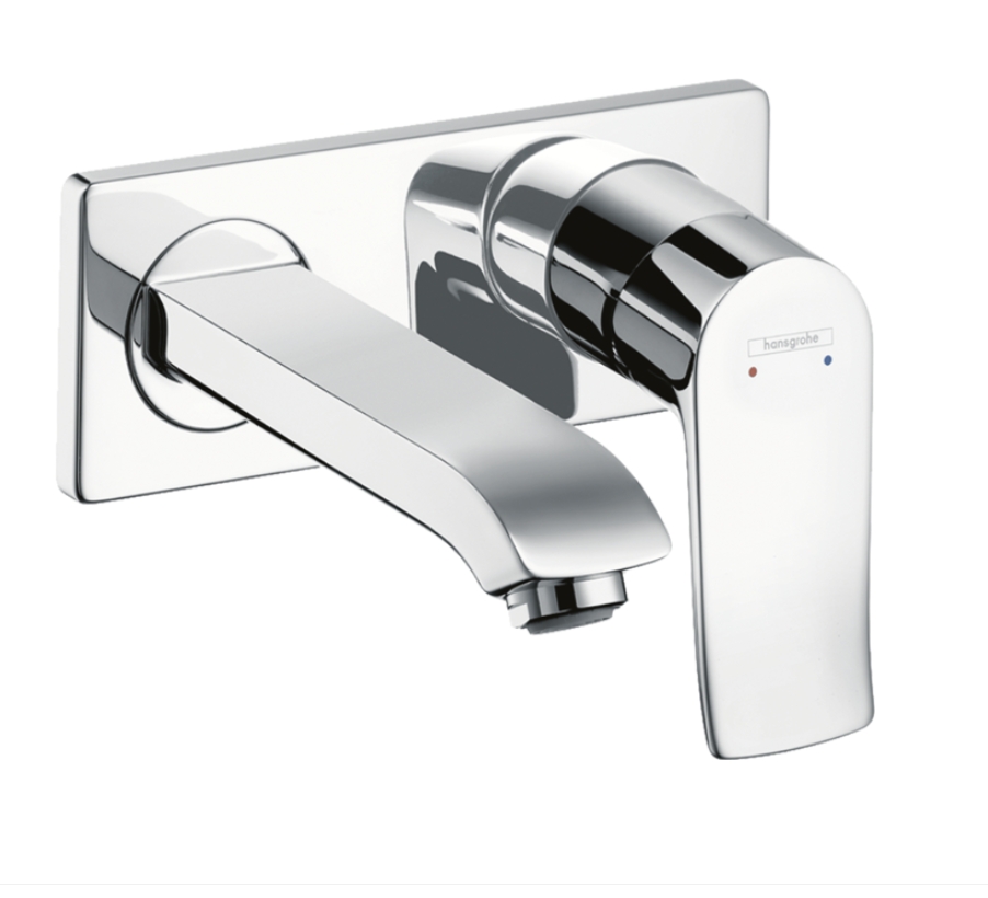 Настенный однорычажный смеситель для раковины HANSGROHE Metris 31251000 с донным клапаном, цвет Хром