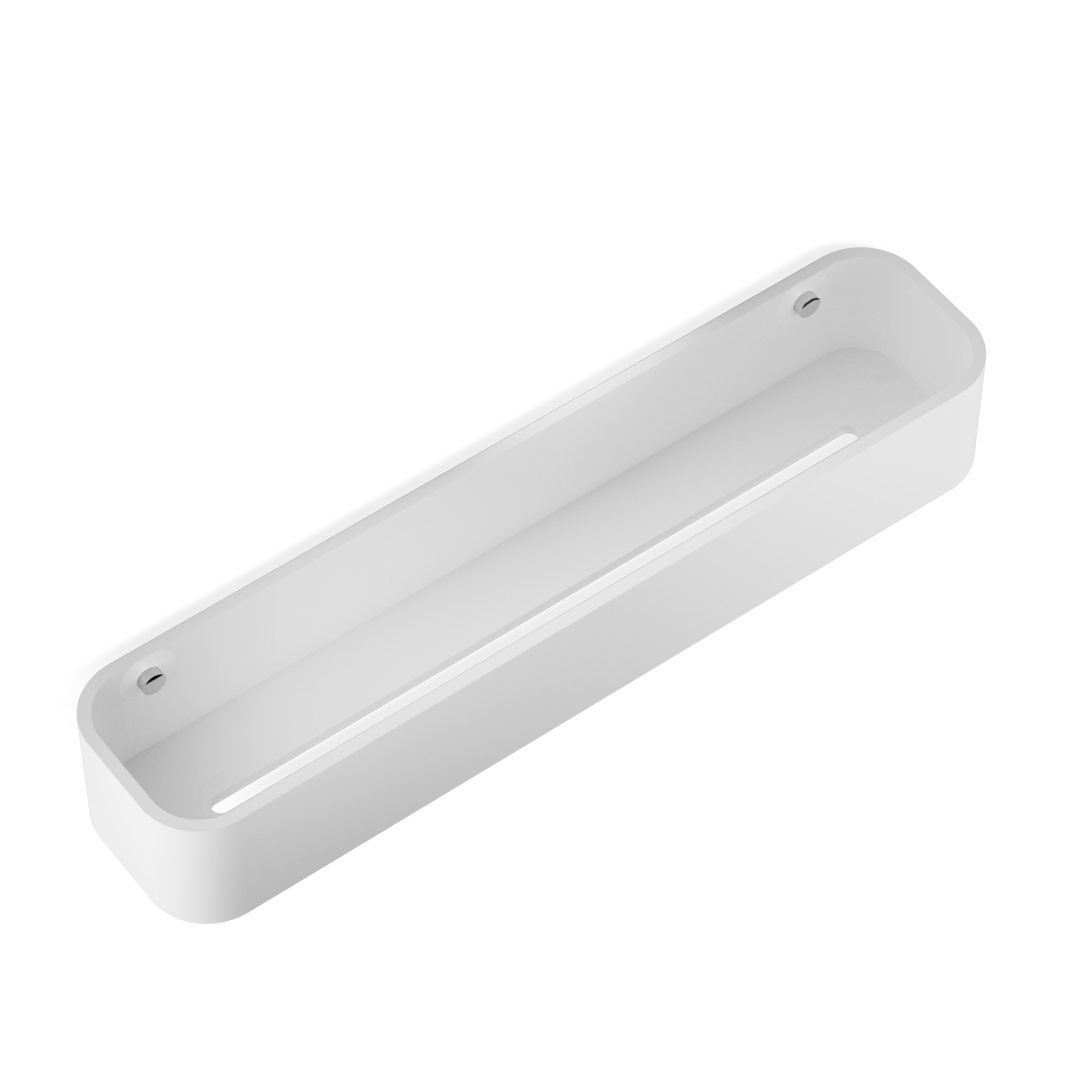 Душевая полочка-контейнер DECOR WALTHER  STONE DCT30   0973954,  7 X 45 X 10 см, искусственный камень Solid Surface, цвет белый матовый/хром