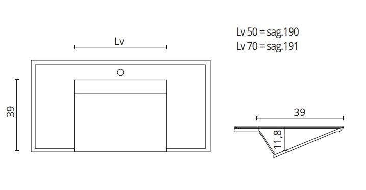 Раковина со столешницей BMT IKON TRIA RIM 870 811 109 02.4 TRR  1090х22х502 мм, с отверстием под смеситель, с бортиком, цвет белый матовый