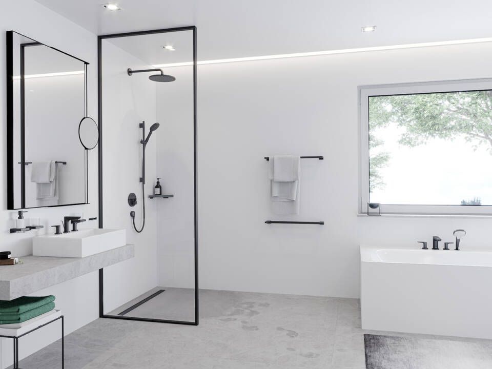 Верхний душ с настенным держателем HANSGROHE Raindance S 26601000 300 Air 1jet, с EcoSmart, цвет Хром