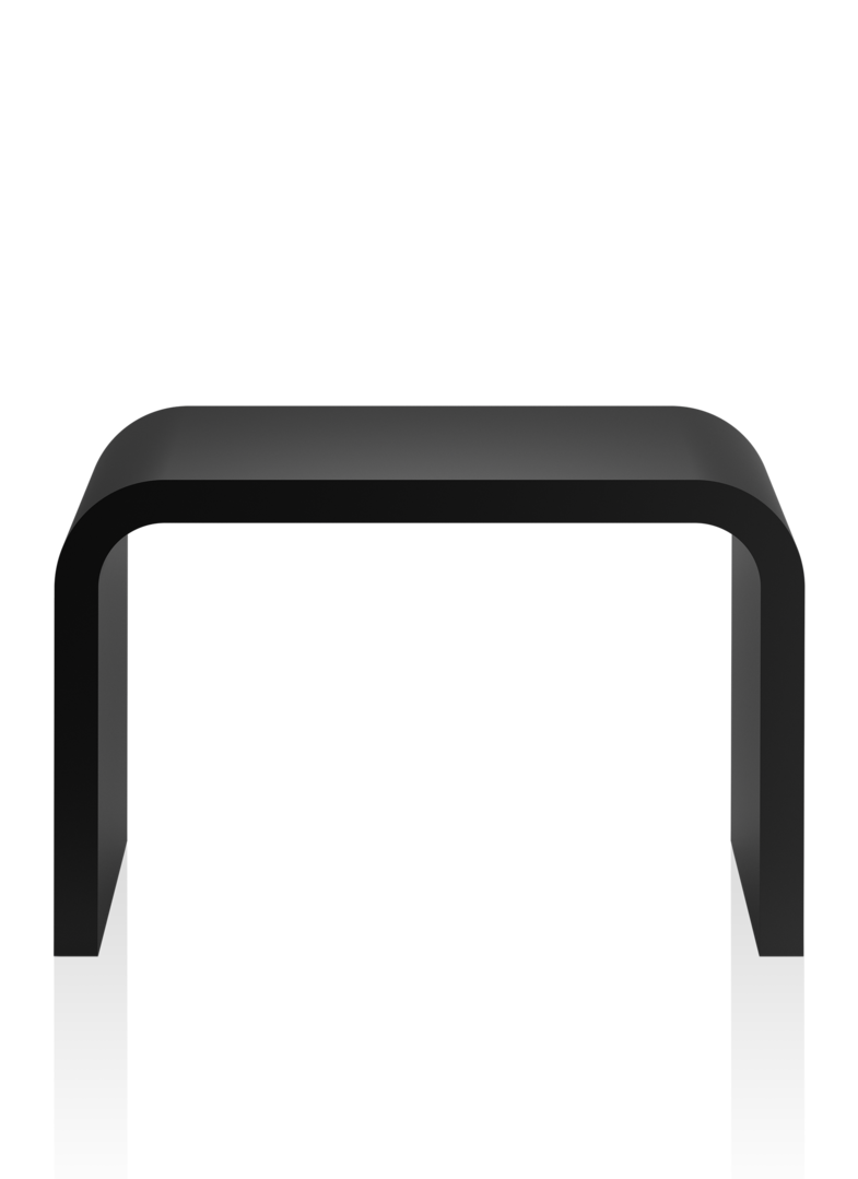 Подставка/табурет низкий, DECOR WALTHER   STONE SCH    0974360   24,5 х33 х21,5 см, из материала Solid Surface, цвет черный матовый
