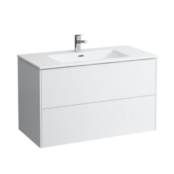 Тумба с раковиной  Laufen   Base for Pro S  8.6496.2.260.104.1   100 см, подвесная, 2 ящика, цвет белый матовый