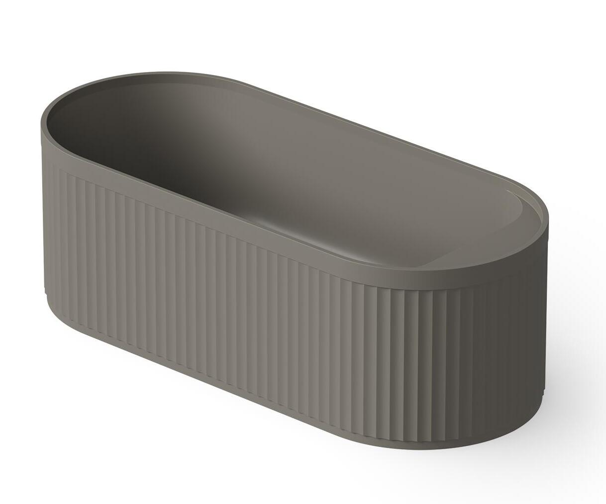 Ванна овальная отдельностоящая из композита DEA DESIGN STRIPES DD8801 1710 3, размер  1710 мм х 720 мм х 560 мм, с сифоном и донным клапаном, цвет Grey №3