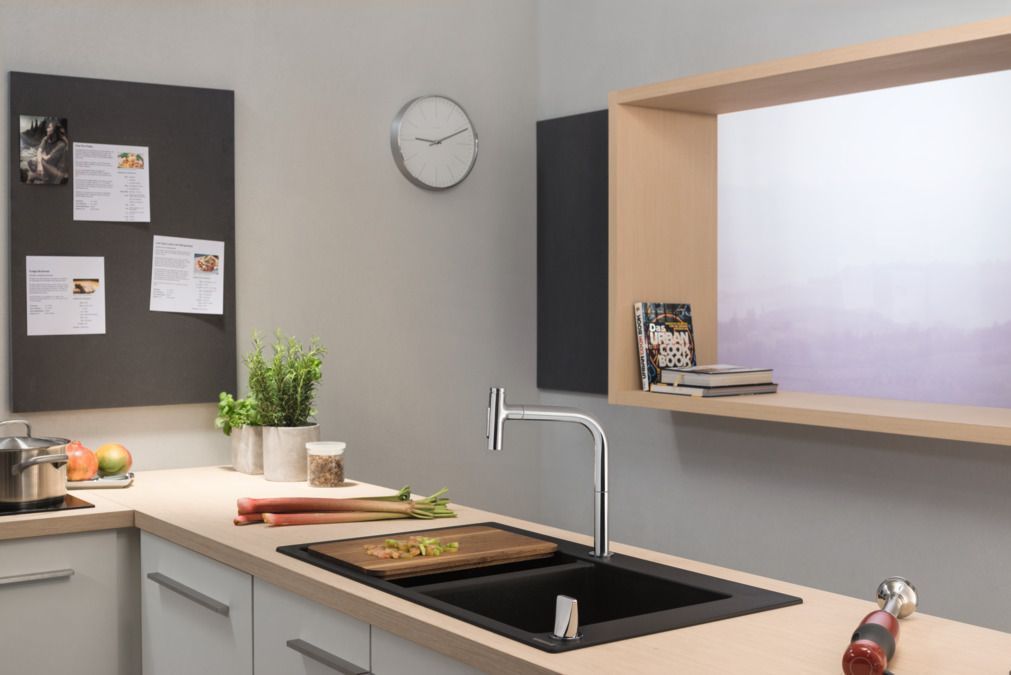 Смеситель для кухни на 2 отверстия Hansgrohe Metris Select M71 73818000 Хром