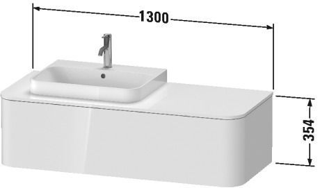 Тумба подвесная для консоли Duravit Happy D.2 Plus HP4942L3939 скандинавский белый
