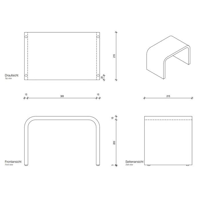 Подставка для ног DECOR WALTHER  STONE SCH   0974350   24,5 х33 х21,5 см, из материала Solid Surface, цвет белый