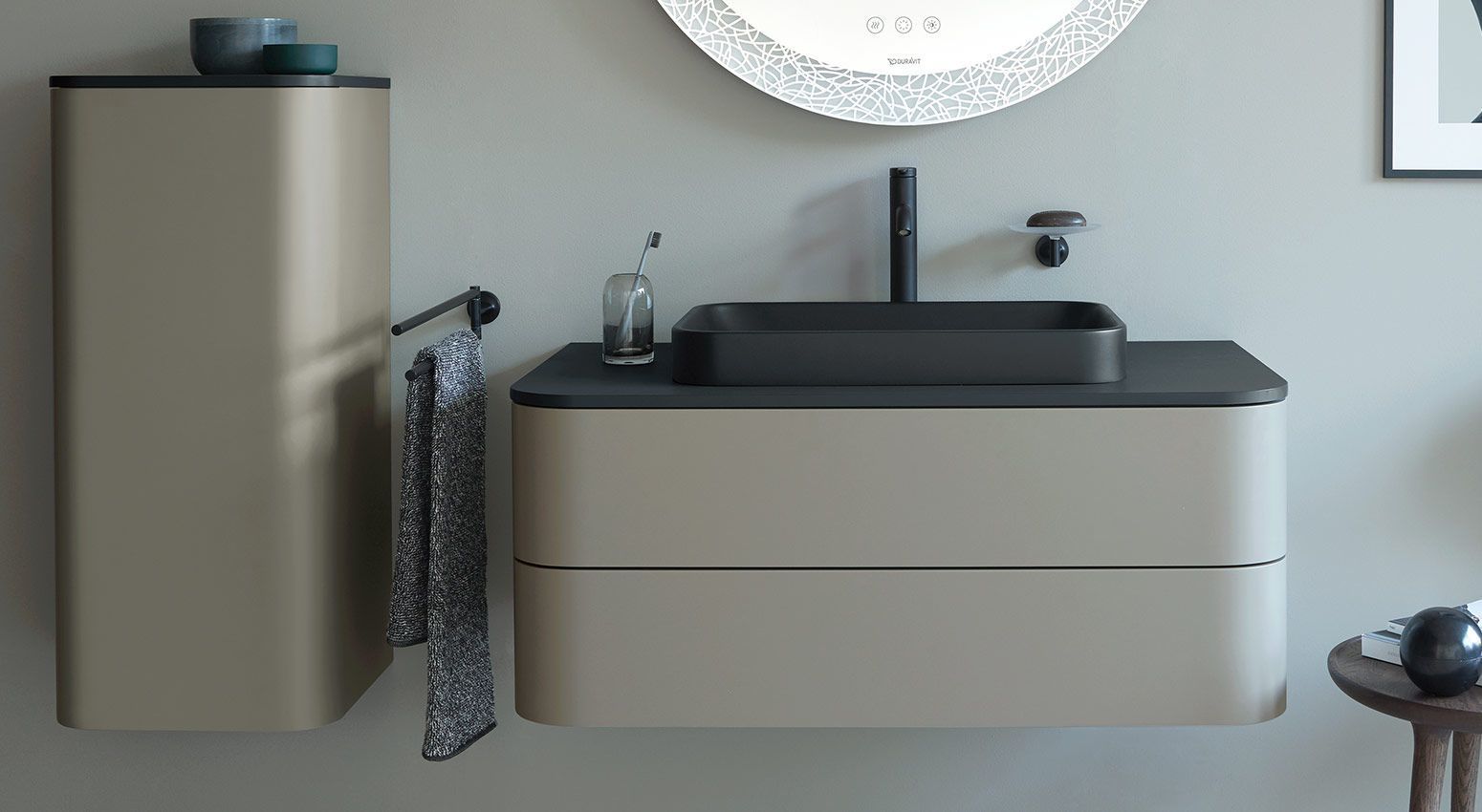 Консоль для раковины Duravit Happy D.2 Plus HP031E08080 графит супер-матовый