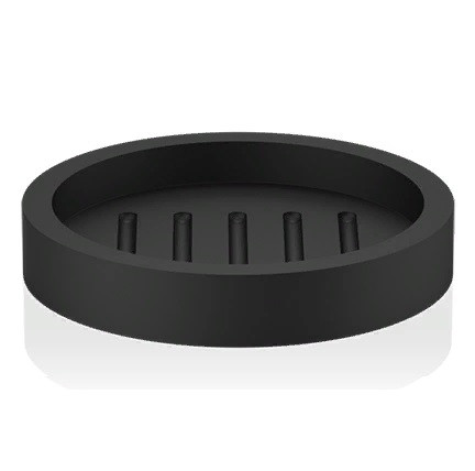 Мыльница настольная, круглая DECOR WALTHER  STONE SA   0973460    Ø 11,5 х 2 см, из композита Solid Surface,  цвет черный матовый