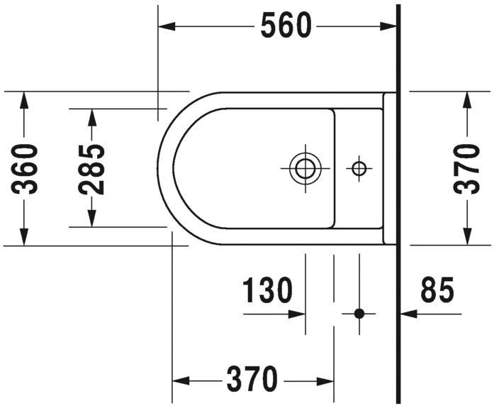 Напольное биде Duravit Starck 3 2230100000 с переливом, с креплением, белое