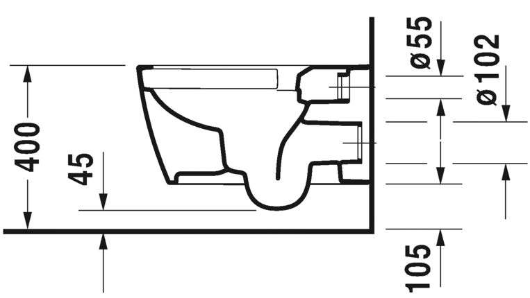 Подвесной унитаз Duravit ME By Starck 2529090000 57 см безободковый 