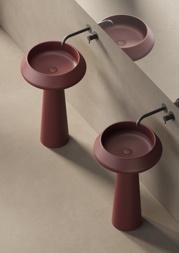 Раковина напольная из композита DEA DESIGN Pedestal Basin DD2046 545 18 545 мм х 545 мм х 900 мм, с донным клапаном, цвет Белый