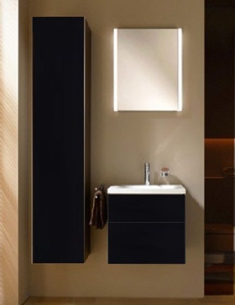 Тумба под умывальник Keuco Royal Reflex  34040 570000 корпус матовый лак/фасад стекло черный