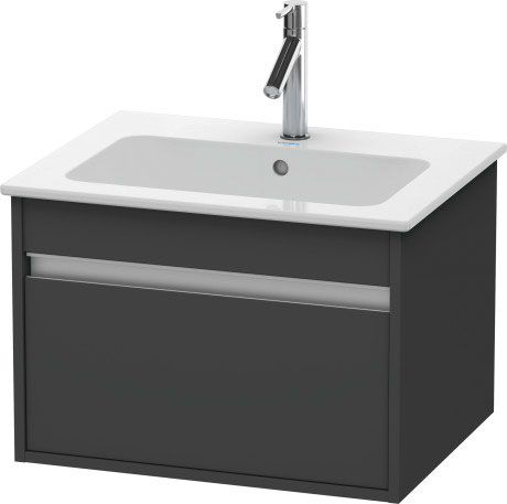 Тумба подвесная под раковину Duravit Ketho KT641804949 с выдвижным ящиком, графит матовый