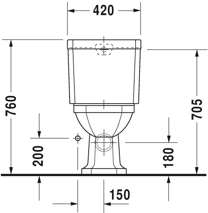 Бачок для унитаза Duravit 1930 0872200005 подвод воды справа или слева