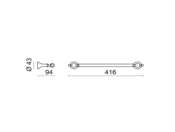 Полотенцедержатель BOSSINI Classic Line V50301.030 300 мм, цвет Хром