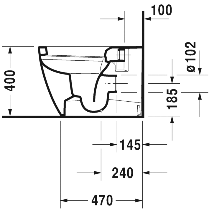 Напольный приставной унитаз Duravit ME By Starck 2169090000 белый