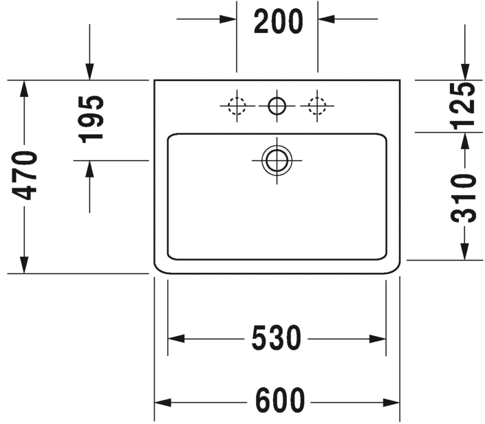 Раковина подвесная Duravit Vero 0454600000 60х47см
