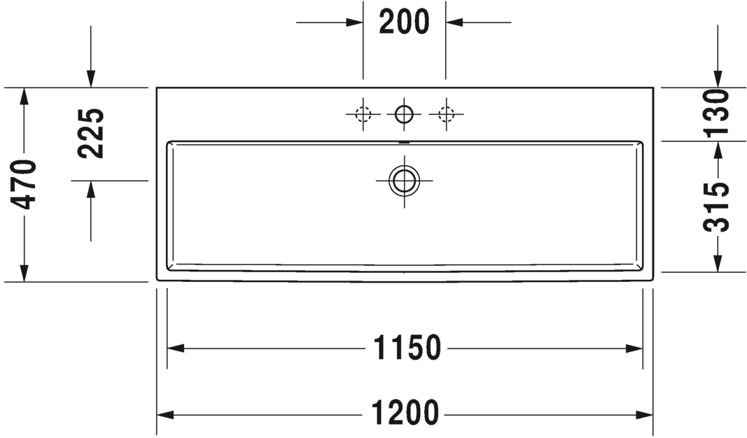 Раковина встраиваемая сверху Duravit Vero Air 2350120000 120х47см