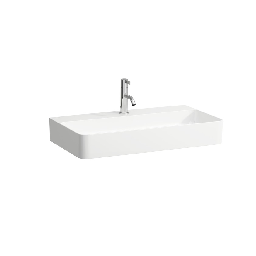 Раковина накладная  Laufen  Val  8.1628.5.000.158.1   75 см, SaphirKeramik, 3 отверстия для  смесителя, без перелива