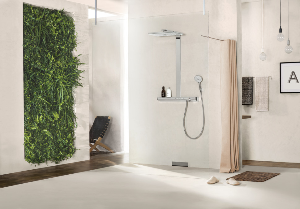 Душевой комплект Hansgrohe Rainmaker Select 27106400 Showerpipe 460 3jet с термостатом белый/хром