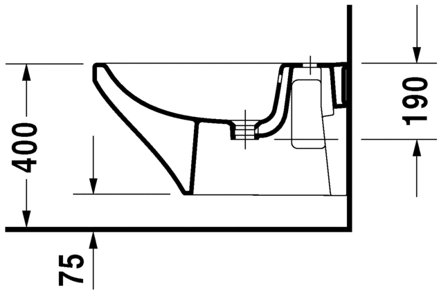 Подвесное биде Duravit DuraStyle 2286150000 с переливом, белое