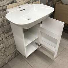 Тумба подвесная   Laufen  INO  4.2535.2.030.171.1    31,8 см под раковину   8.1030.2, 1 дверца петли справа, алюминий, шпон темный орех