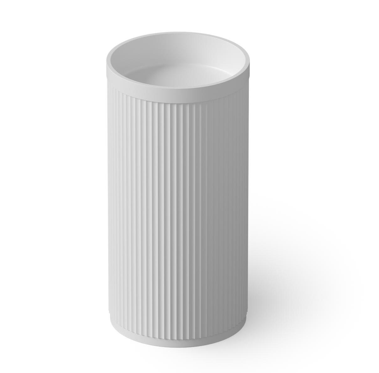Раковина круглая напольная из композита DEA DESIGN Pedestal Basin DD2801 450 18, размер 450 мм х 450 мм х 900 мм, с донным клапаном, цвет Белый матовый White №18