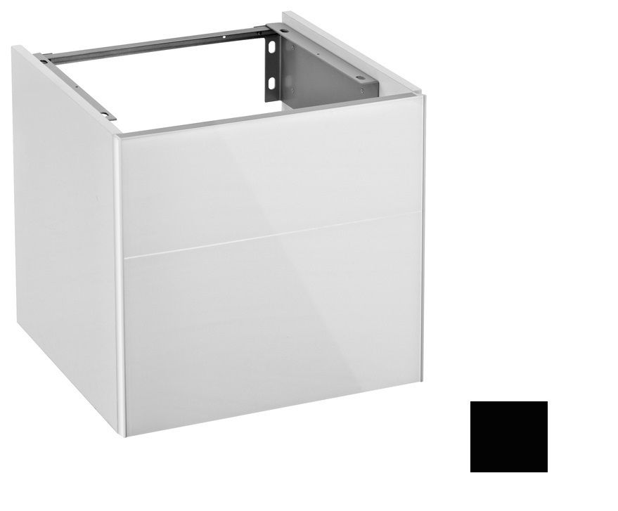 Тумба под умывальник Keuco Royal Reflex  34040 570000 корпус матовый лак/фасад стекло черный