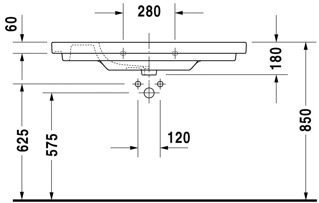Раковина для мебели  Duravit d-code 03421000002 105х48 см
