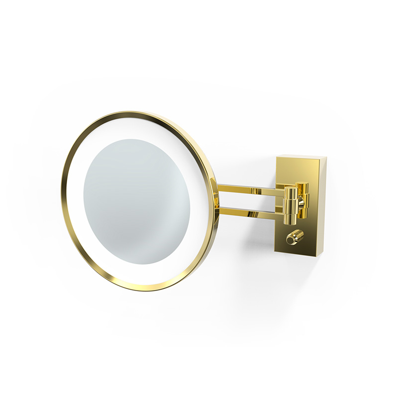 Зеркало косметическое настенное  DECOR WALTHER   BS 36 3X     0122120  Ø 22 см, с подсветкой LED, увеличение 3х, цвет  золото GOLD (24 carat)