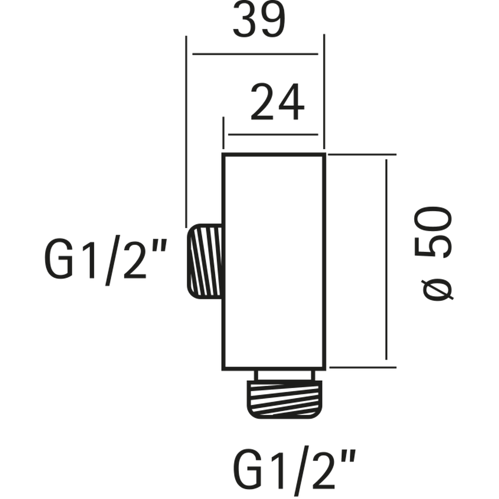 Вывод из стены для подключения шланга CISAL Xion DS017310D1 цвет Нержавеющая сталь