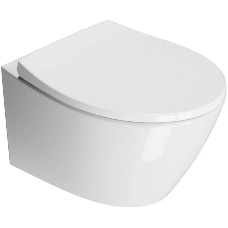 Унитаз подвесной безободковый GSI MODO 9816FR511 520 мм х 370 мм, с Swirlflush, с креплением, цвет Белый глянцевый (старый артикул 981611 / 9816FR211)