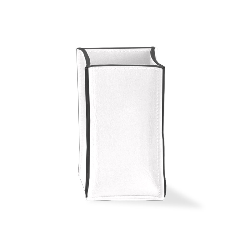 Контейнер-стакан DECOR WALTHER  NAPPA KOE  0938250   12,5 X 6,5 X 6,5 см, с внутренним акриловым контейнером, натуральная кожа Nappa, цвет  белоснежный Snow White
