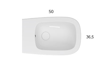 Биде подвесное GLOBO GENESIS GNS10BI 365 мм х 500 мм, с отверстием под смеситель, с креплением, белый глянцевый