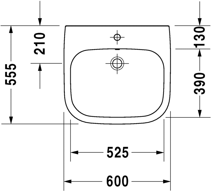 Раковина подвесная Duravit d-code 23126000002 60х55см