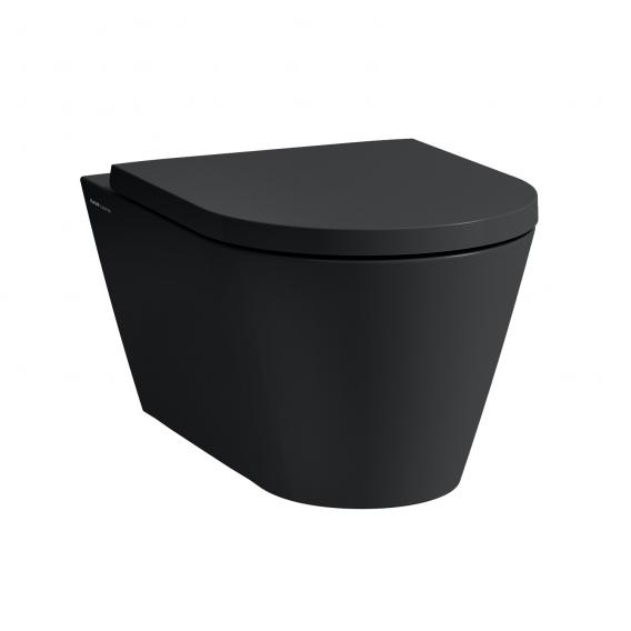 Подвесной унитаз   Kartell by Laufen  8.2033.7.716.000.1 37х54,5 см, безободковый (rimless), черный матовый