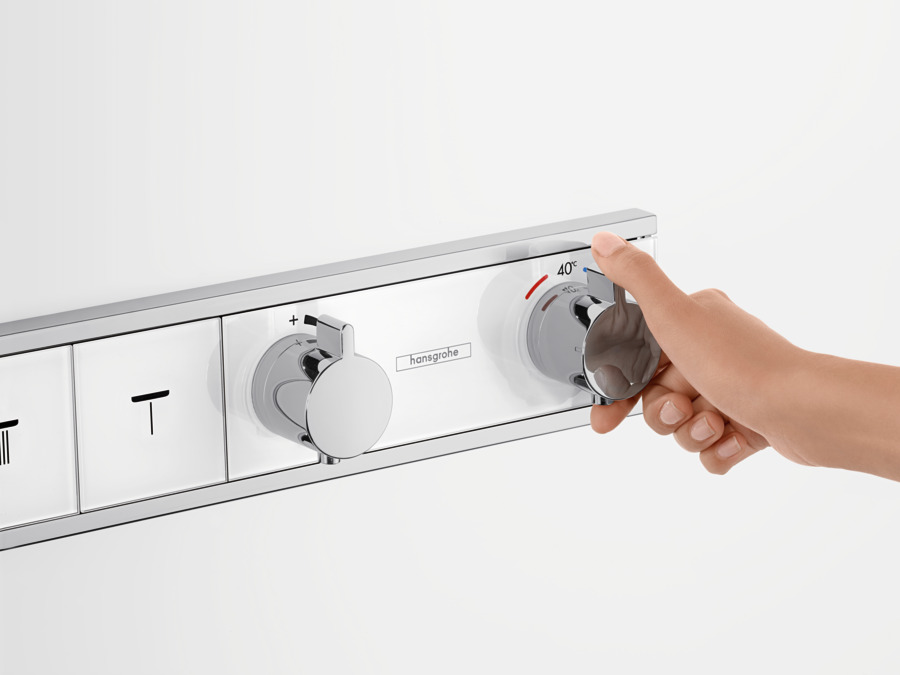 Смеситель для душа с термостатом Hansgrohe RainSelect 15357400 белый, хром