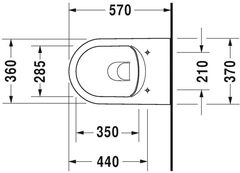 Подвесной унитаз Duravit ME By Starck 2529090000 57 см безободковый 