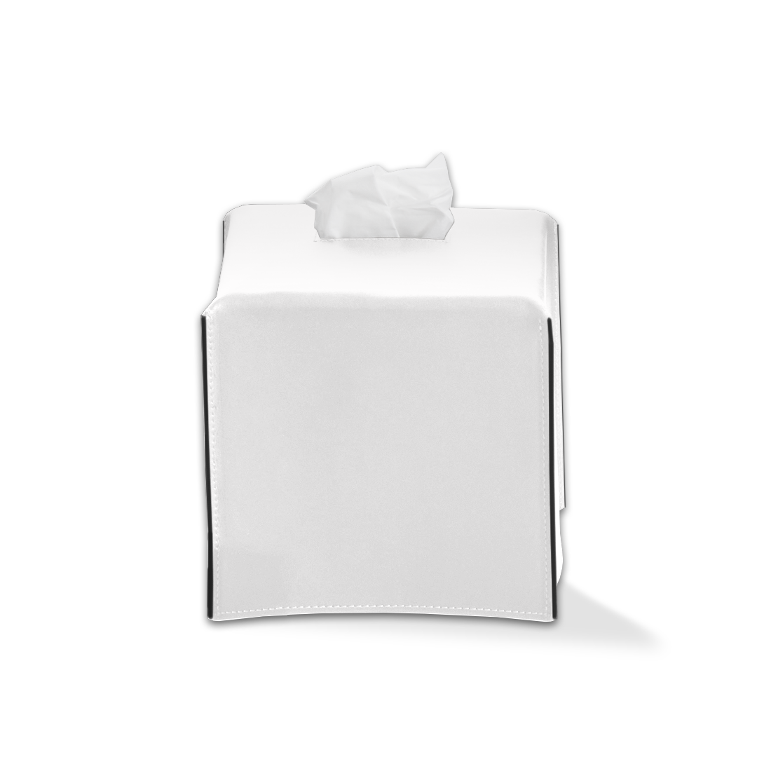 Контейнер для салфеток  DECOR WALTHER  NAPPA KBQ   0938150   14х14х14 см, натуральная кожа NAPPA, цвет: белоснежный Snow White