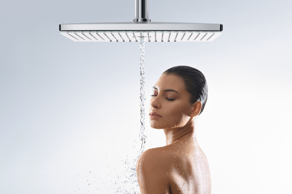 Верхний душ с настенным держателем Hansgrohe Rainmaker Select 24007400 Хром/Белый