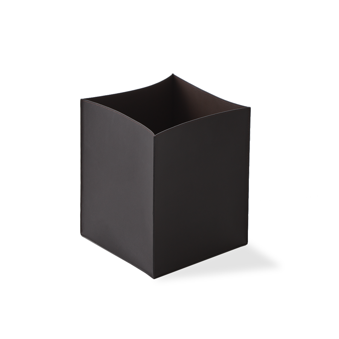 Корзина для бумаг  DECOR WALTHER  NAPPA PK  0938790   28,5 X 24 X 24 см, с акриловым внутр. контейнером, натуральная кожа, цвет  черно-коричневый Black Brown