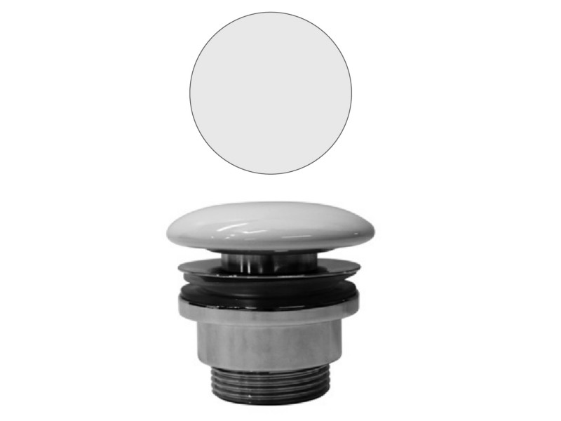 Донный клапан с открытым сливом GSI SPARES PVC09 для раковин без перелива, цвет Белый матовый