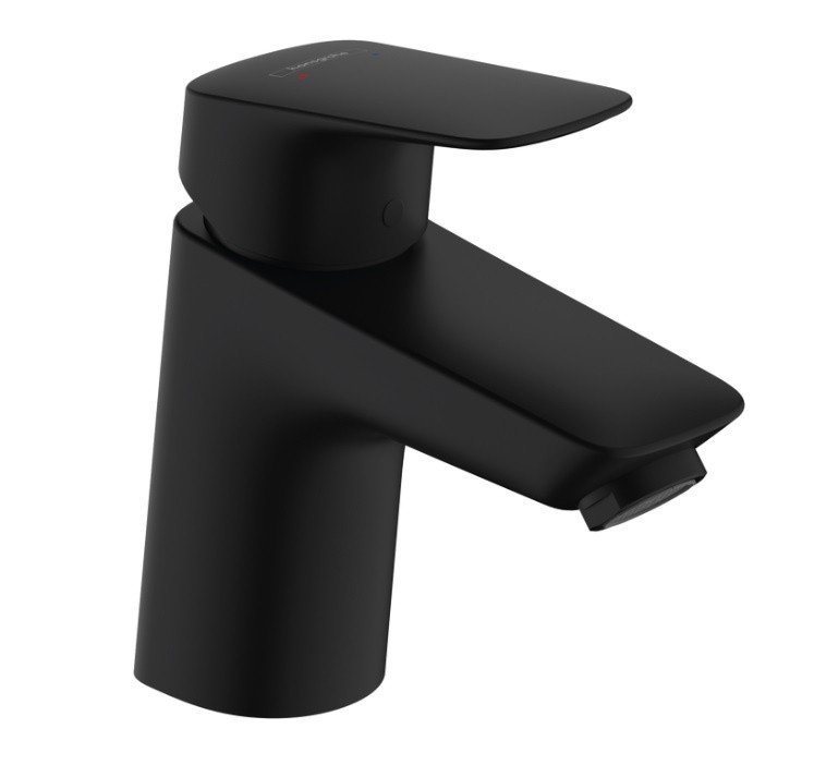Однорычажный смеситель для раковины HANSGROHE Logis 71071670 без сливного ганитура, цвет Чёрный матовый