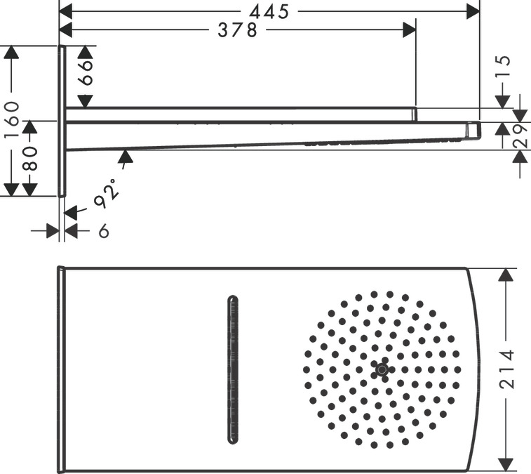 Верхний душ Hansgrohe Raindance Rainfall 180 AIR 2jet 28433000 Хром