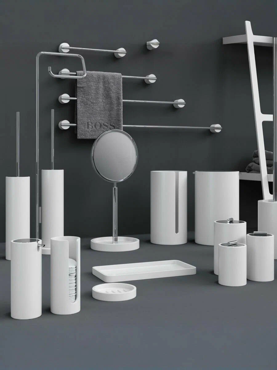 Мыльница настольная, круглая DECOR WALTHER  STONE SA   0973450    Ø 11,5 х 2 см, из композита Solid Surface, цвет белый матовый
