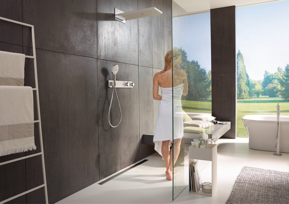 Смеситель для душа с термостатом Hansgrohe RainSelect 15357400 белый, хром